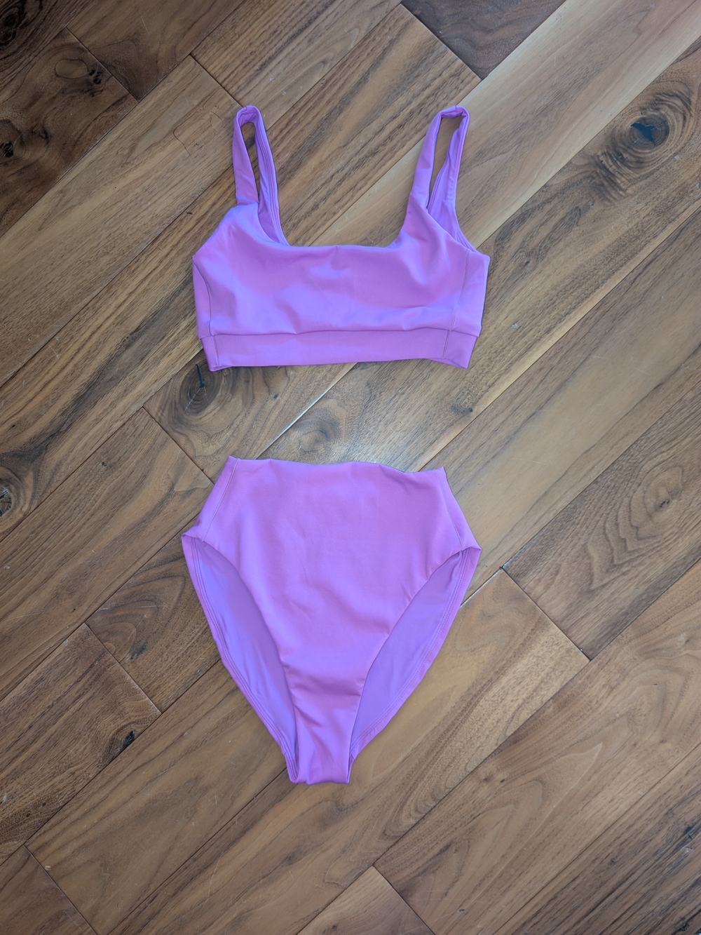 Left On Friday Pink High-Waist Two-Piece Bikini
